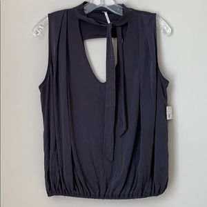 NEW with Flaw Free People Charcoal Gray/Black Top
